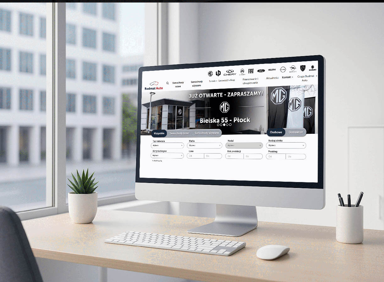 Budmat Auto, dealer Ford i MG, projekt strony internetowej